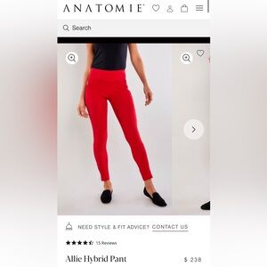 ANATOMIE Red Allie Travel Pants